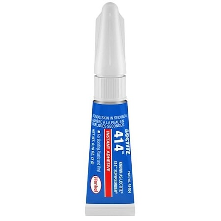 Henkel General Purpose Instant Adhesive; Plastic; Tube; Viscous Liquid; Gap Filling; Colorless; 0.006 Lb 414 3GM IDH 233780